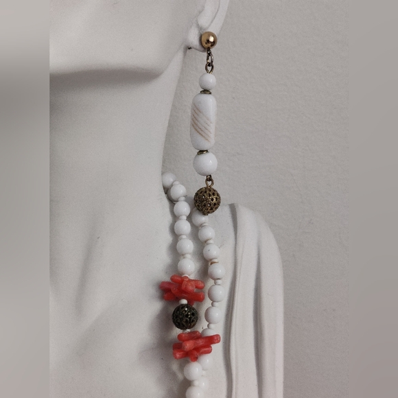 Miriam Haskell Milk Glass & Faux Corals Set - Picture 6 of 16